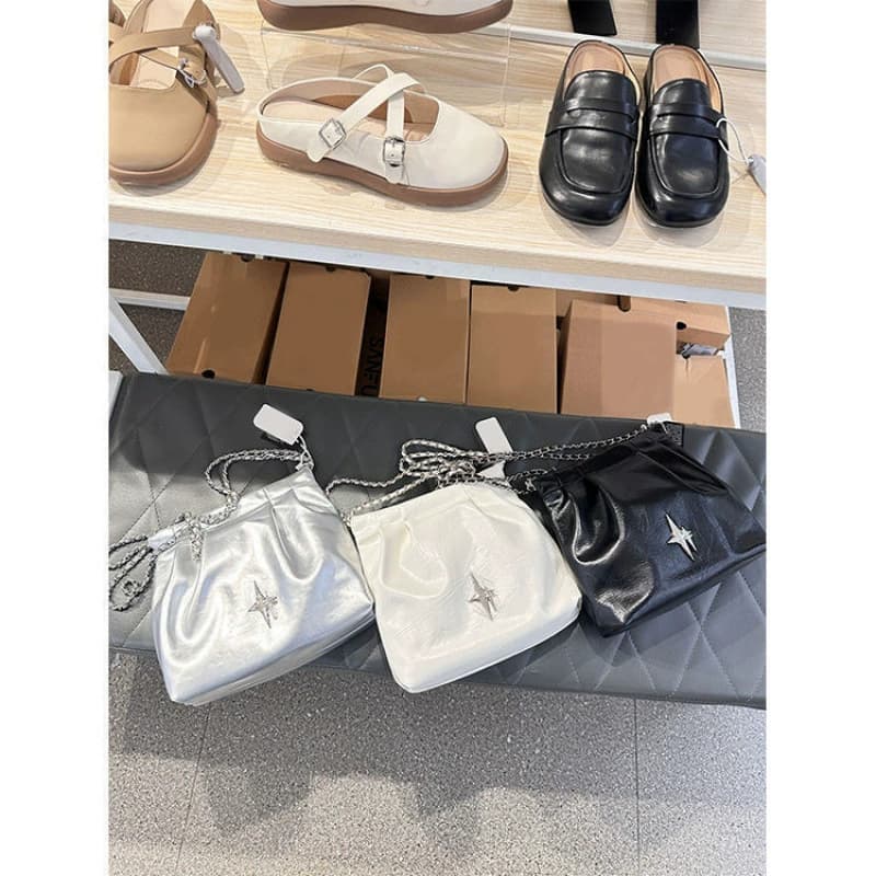 Бродячая сумка женская сумка 2025 сладкая пряная уличная легкая Y2K серебряная сумка плиссированная сумка большой емкости