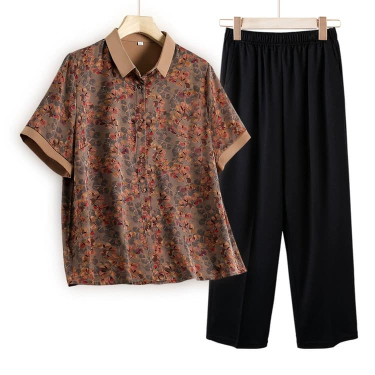 Новая ретро рубашка-кардиган для мамы, модный свободный верх, костюм для женщин среднего и пожилого возраста