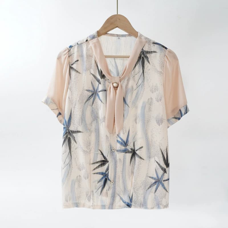 Летние топы для мам 2025, новые свободные футболки с коротким рукавом, женские, из ледяного шелка, эластичные, свободного кроя, для женщин среднего и пожилого возраста