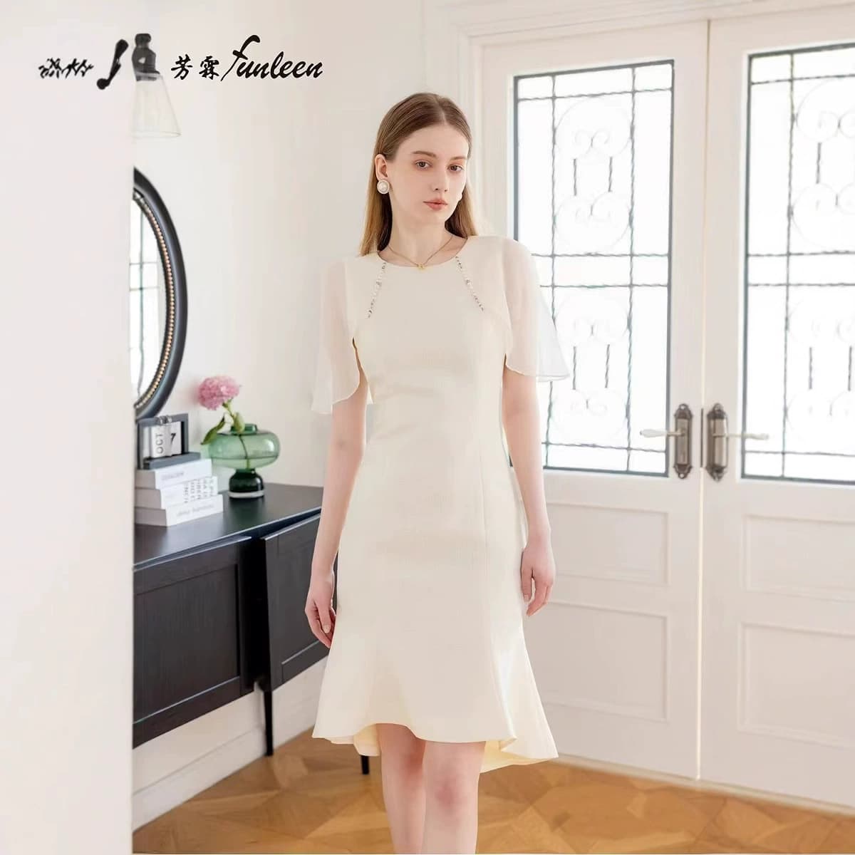 Funleen Fanglin 25 весенних и летних корейских темпераментных платьев Tryme сестры бренда в прямом эфире