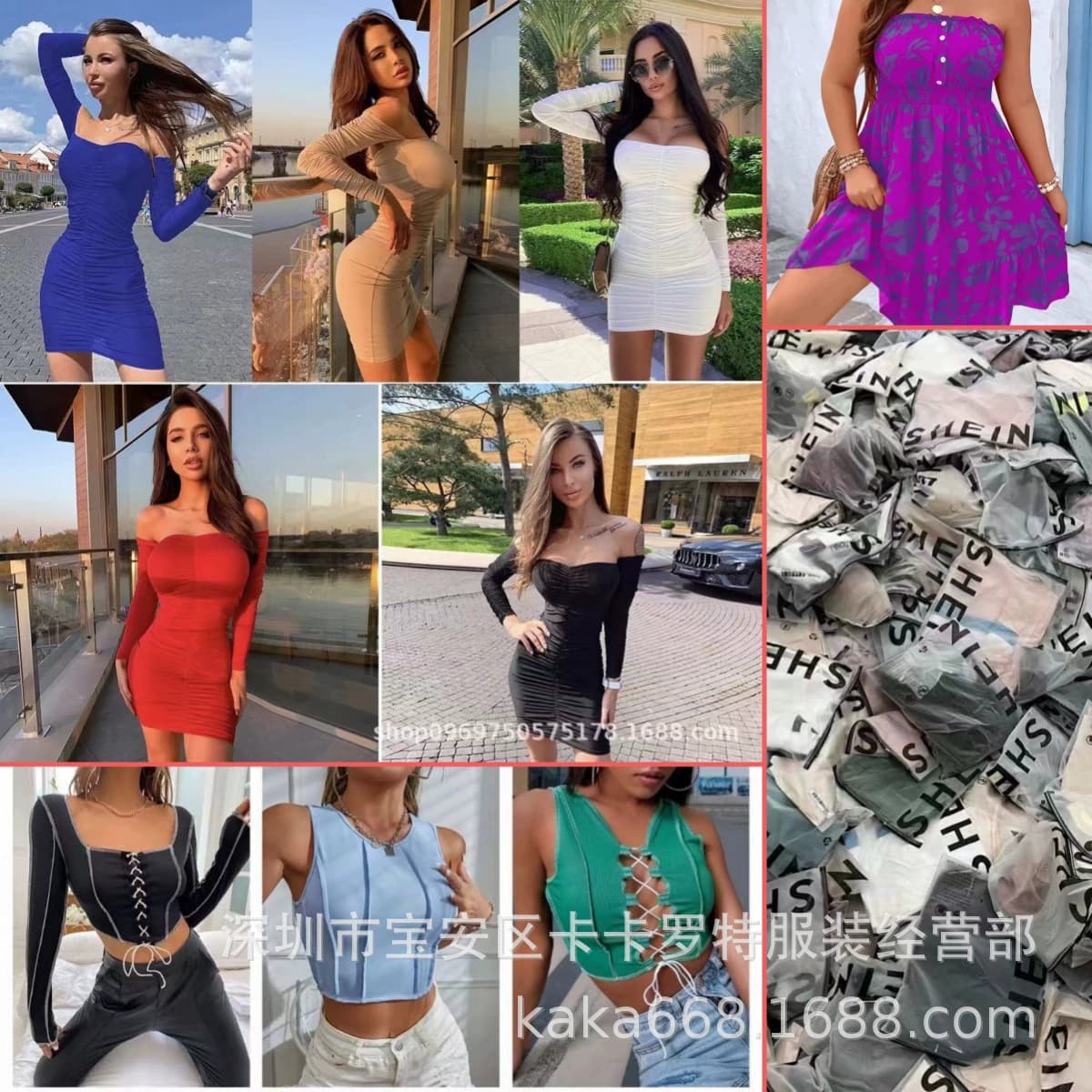 2025 новый стиль женской одежды SHEIN платье сексуальная сумка бедра платье горячая девушка оптом sexy dress g хлопок